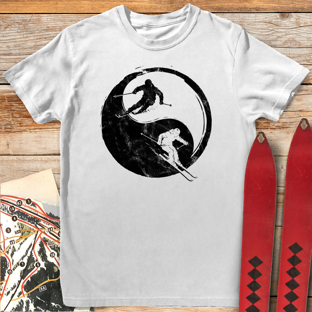 835 Yin Yang Skiers White - White