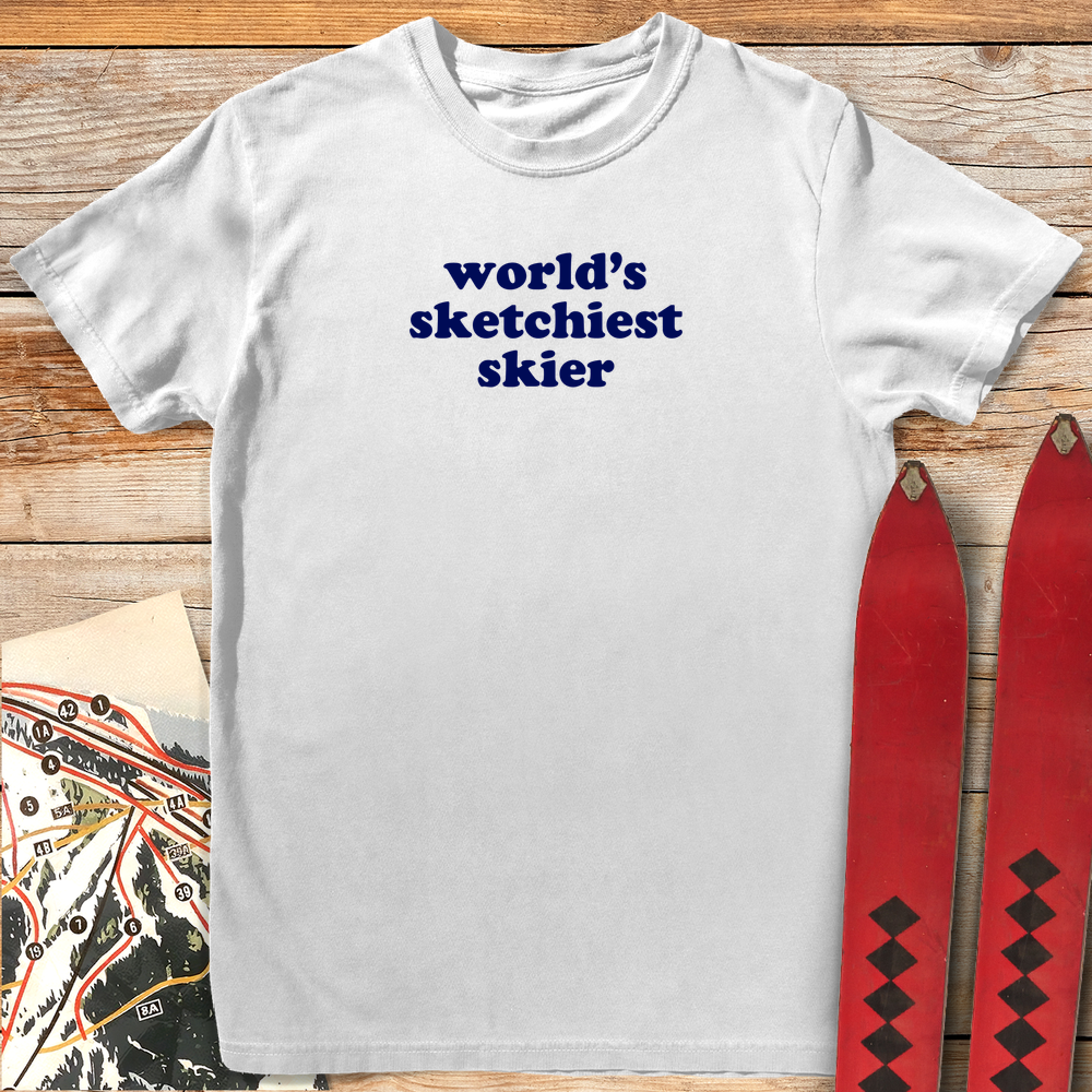 827 Worlds Sketchiest Skier White - White