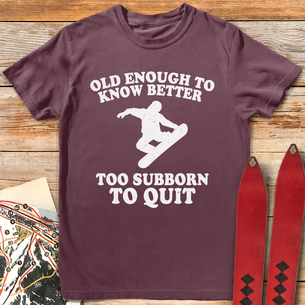 Old Stubborn Snowboarder