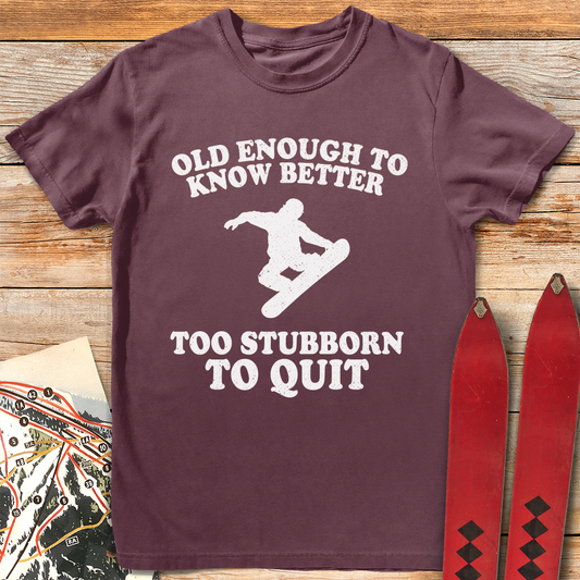 Old Stubborn Snowboarder