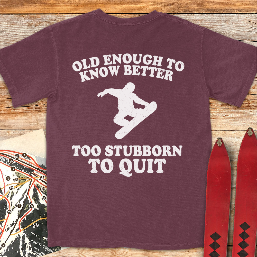 Old Stubborn Snowboarder