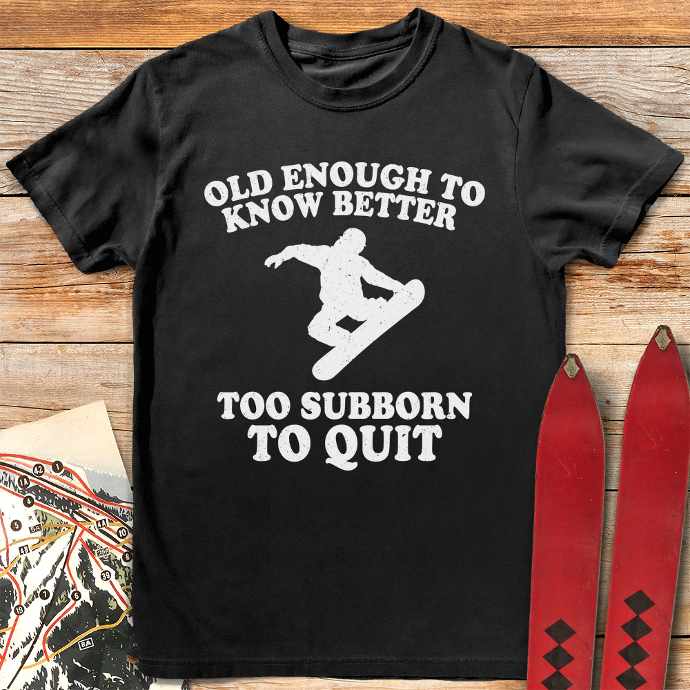 Old Stubborn Snowboarder
