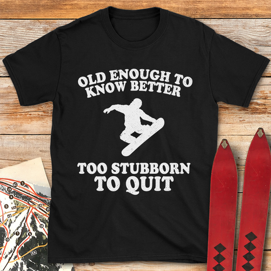Old Stubborn Snowboarder