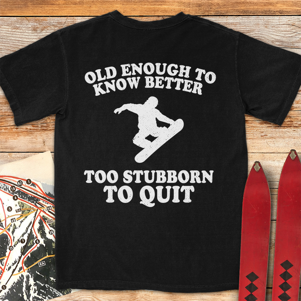 Old Stubborn Snowboarder