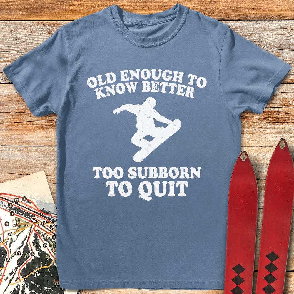 Old Stubborn Snowboarder