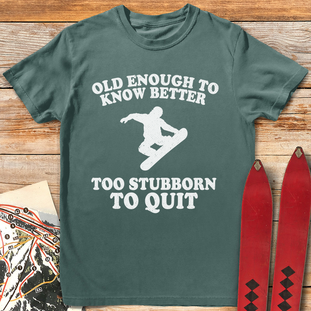 Old Stubborn Snowboarder