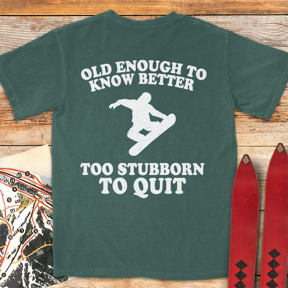 Old Stubborn Snowboarder