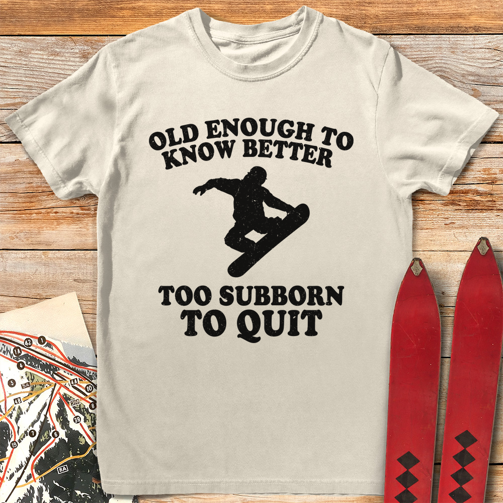 Old Stubborn Snowboarder