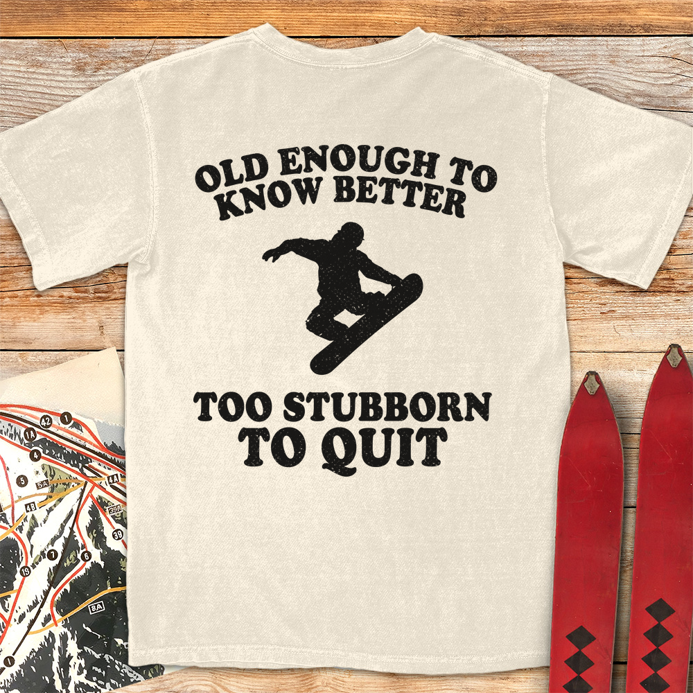 Old Stubborn Snowboarder