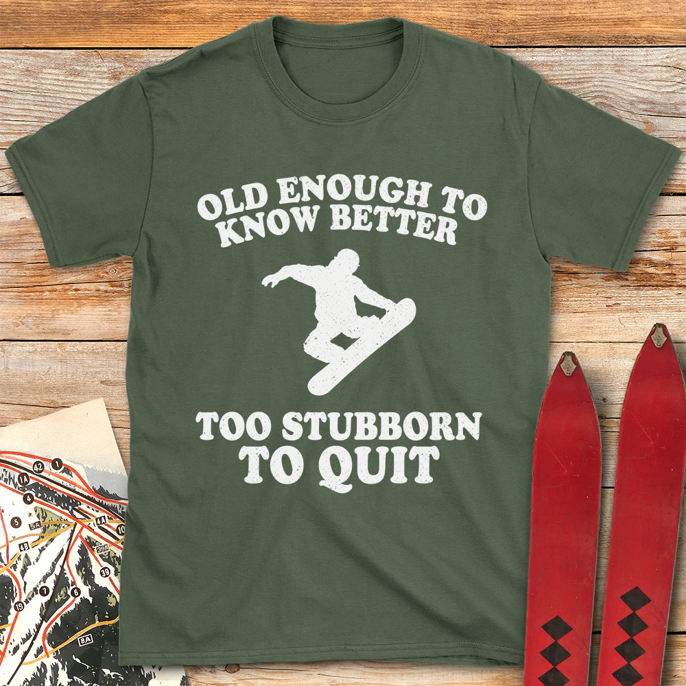 Old Stubborn Snowboarder