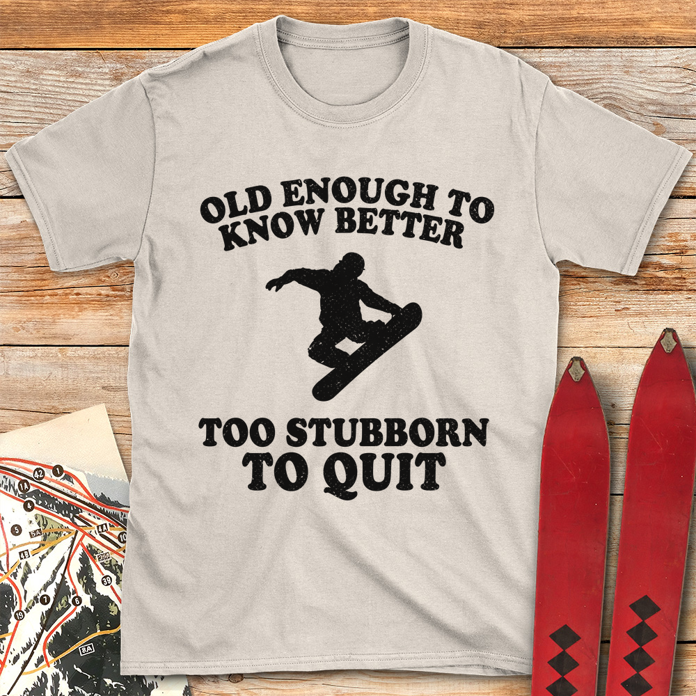 Old Stubborn Snowboarder