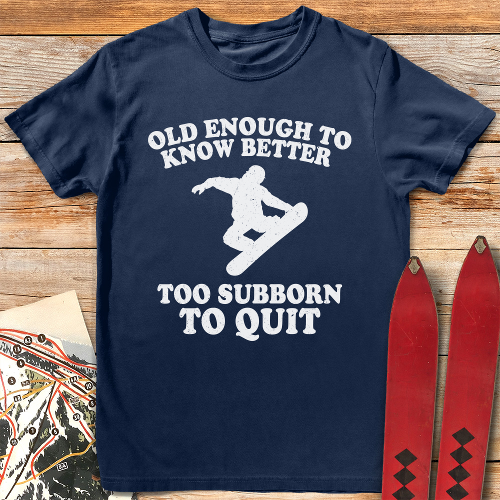 Old Stubborn Snowboarder