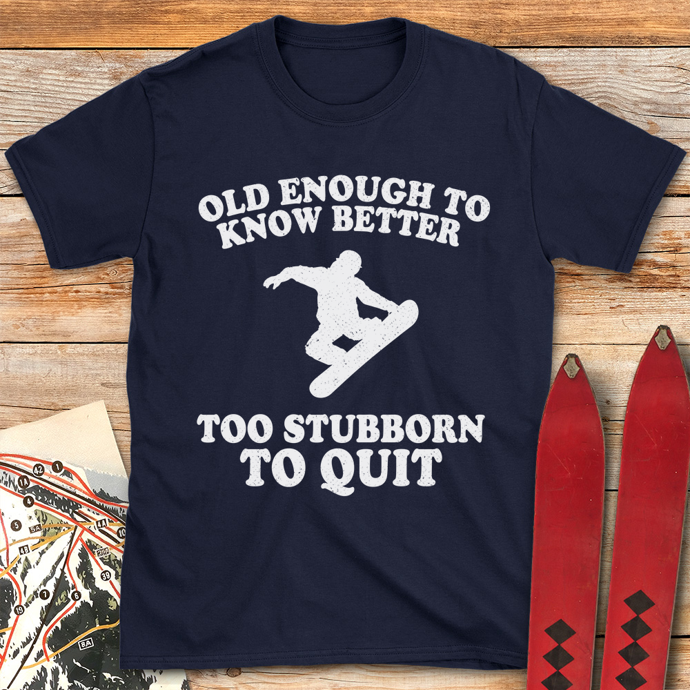 Old Stubborn Snowboarder