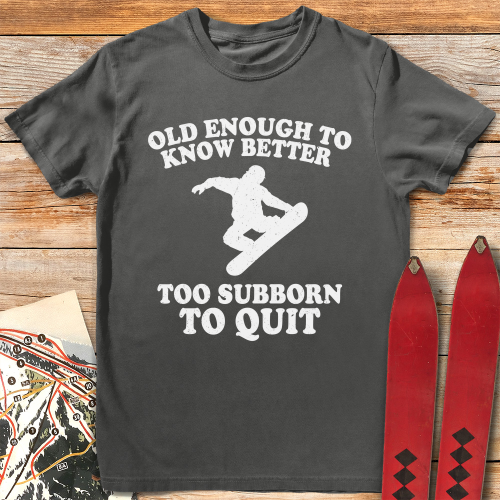 Old Stubborn Snowboarder