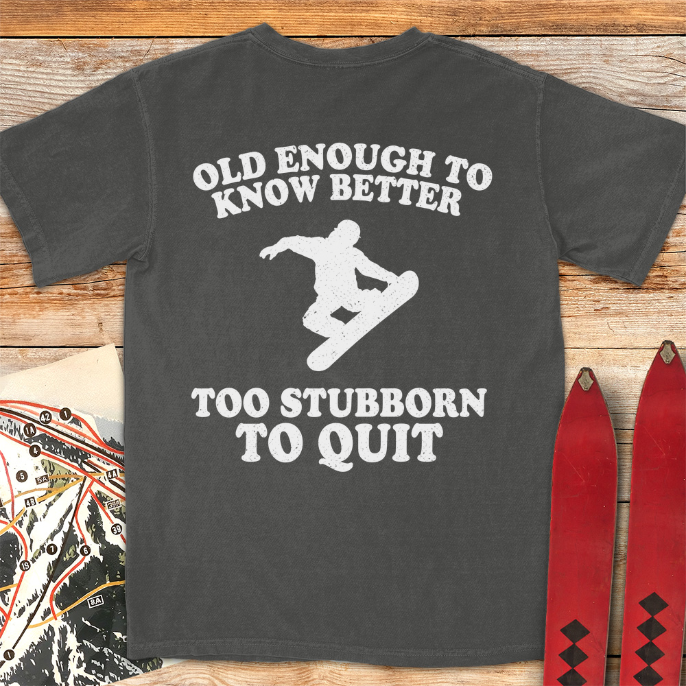 Old Stubborn Snowboarder