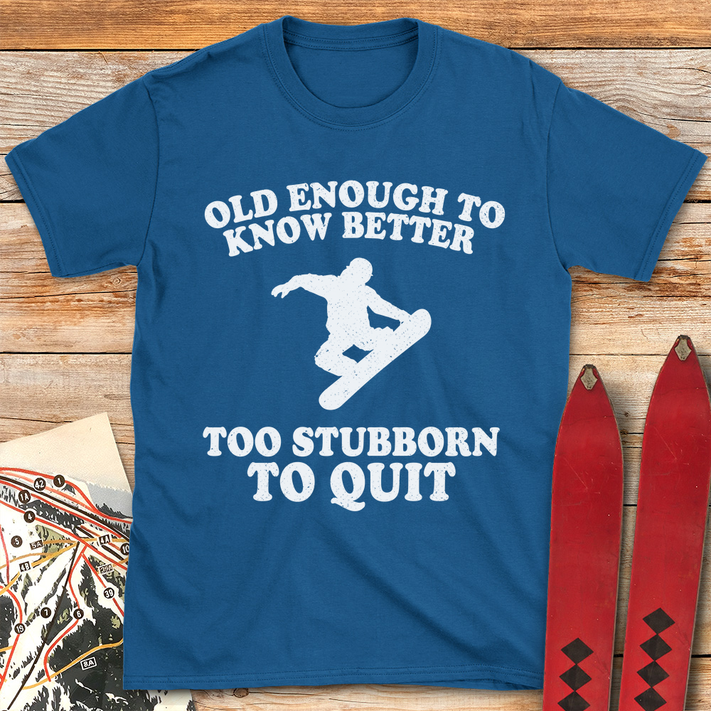 Old Stubborn Snowboarder