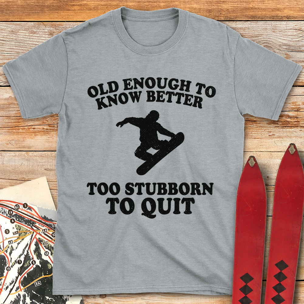 Old Stubborn Snowboarder