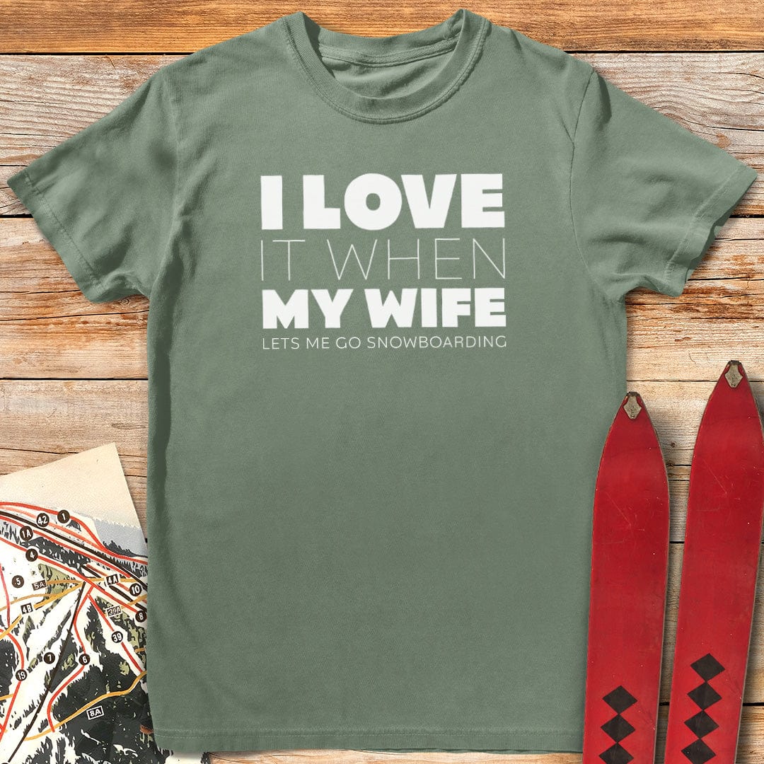 I Love My Wife & Snowboarding T-Shirt