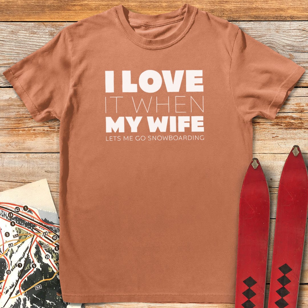 I Love My Wife & Snowboarding T-Shirt