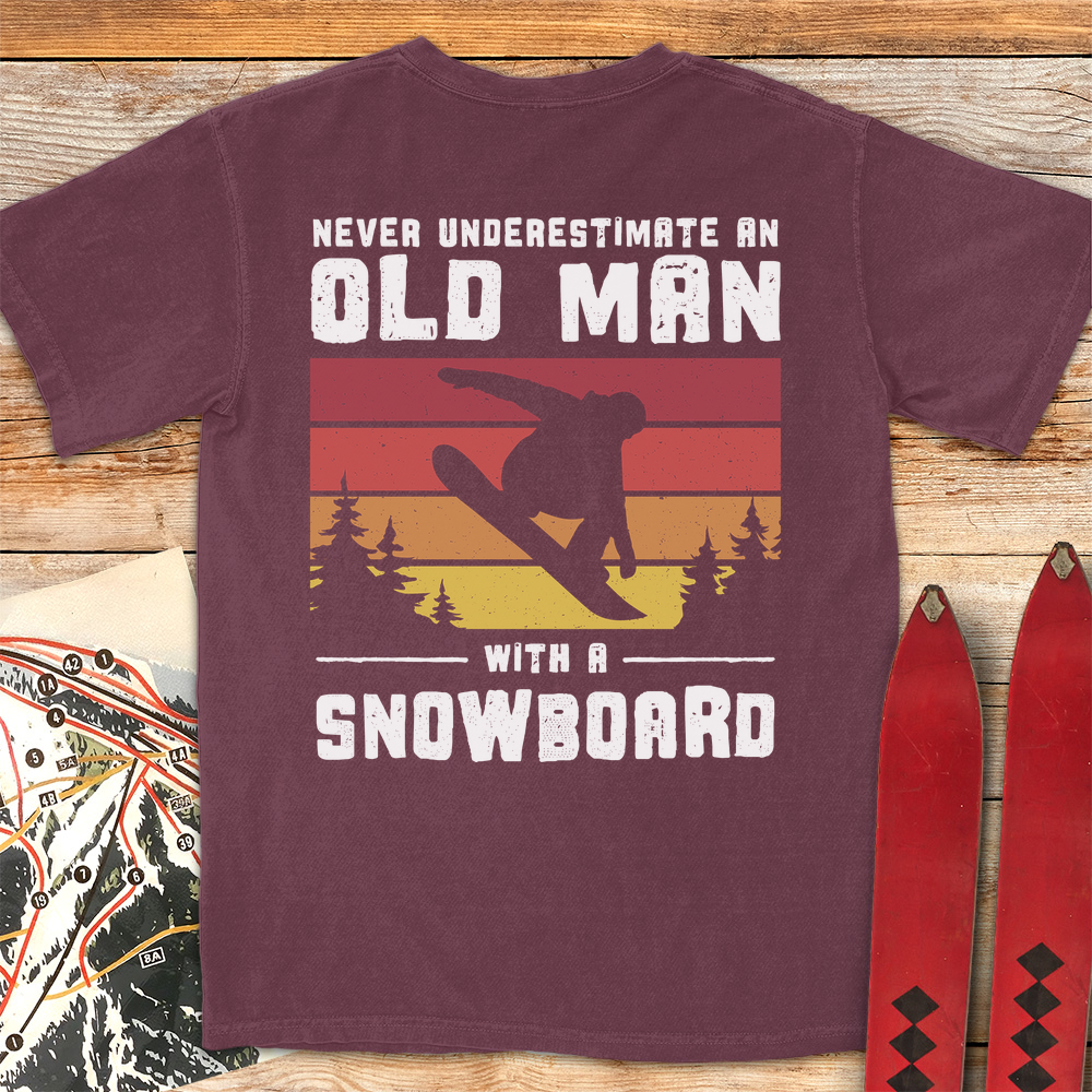 Old Man Snowboarder