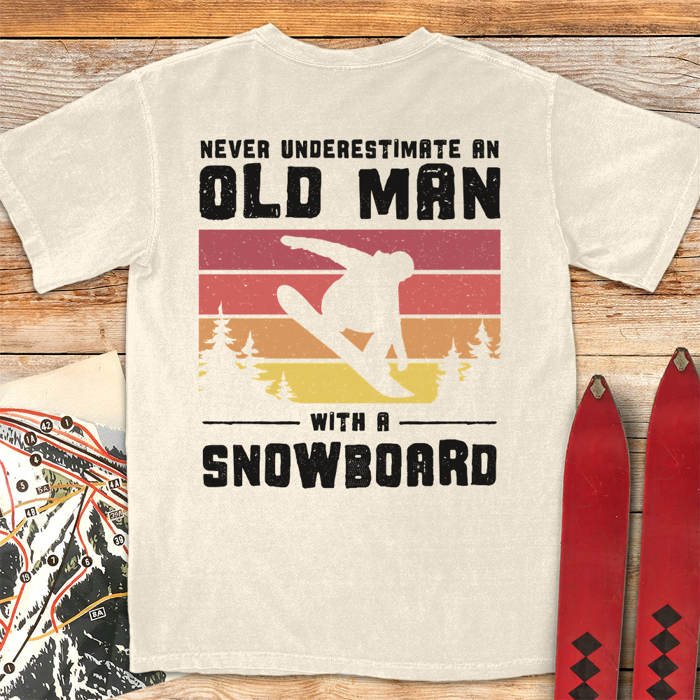 Old Man Snowboarder