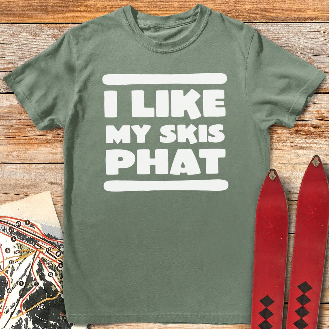 I Like My Skis Phat T-Shirt