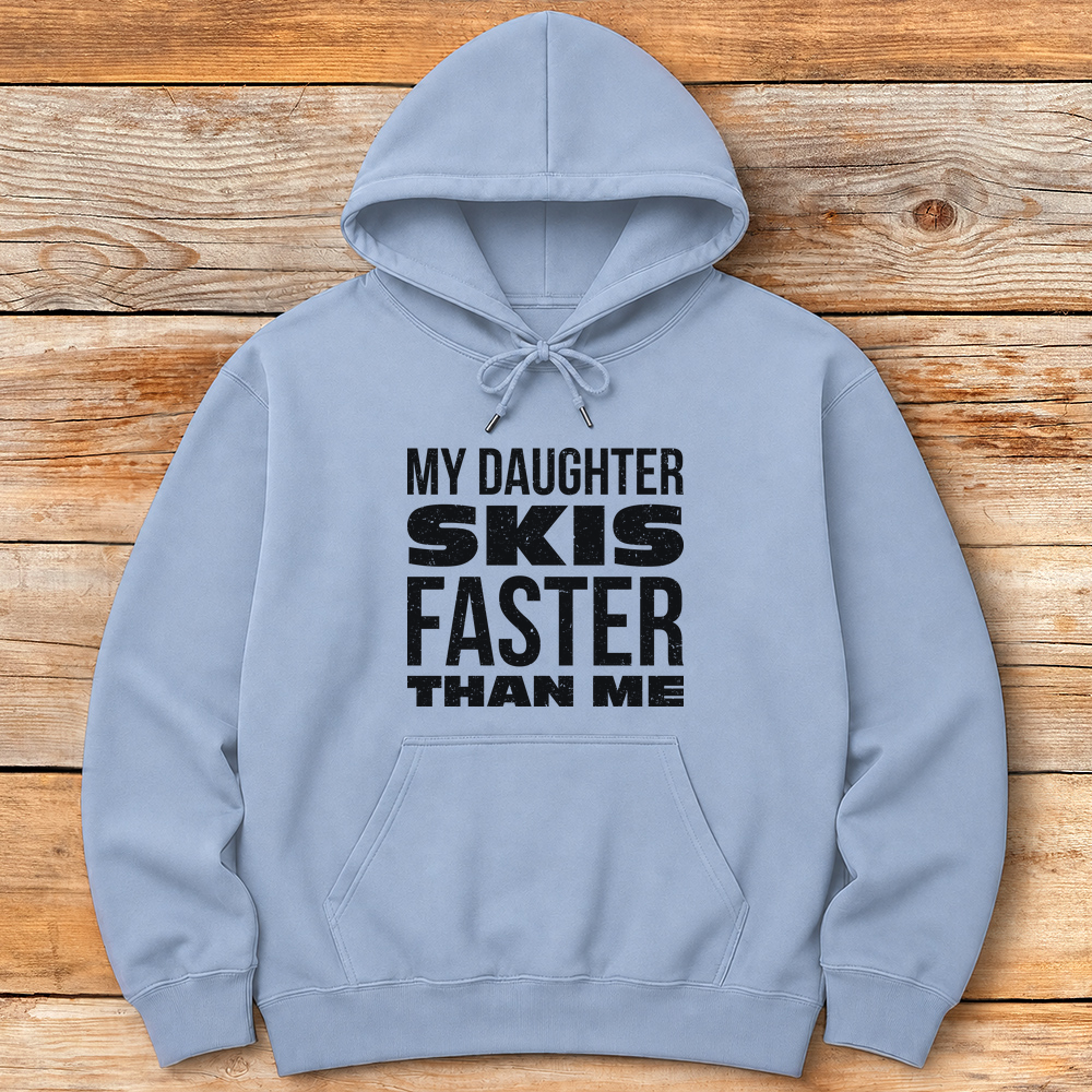 Daughter Skis Faster Back