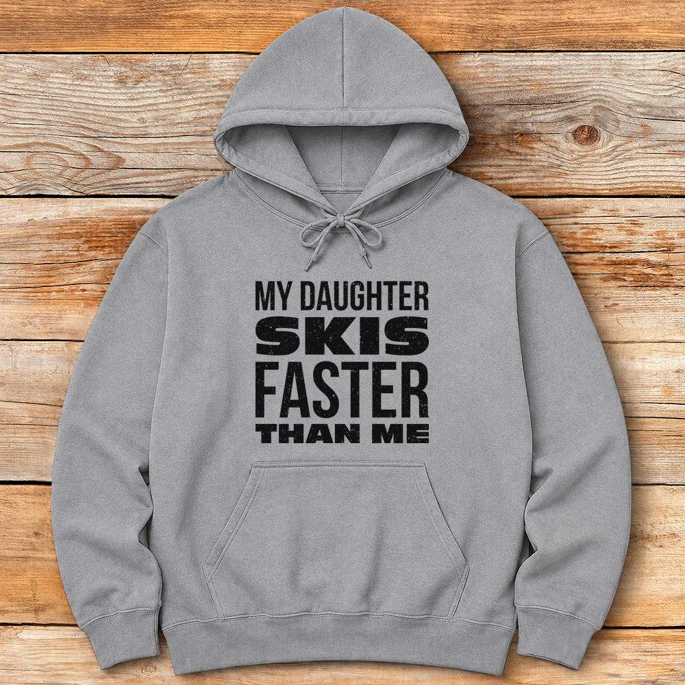 Daughter Skis Faster Back
