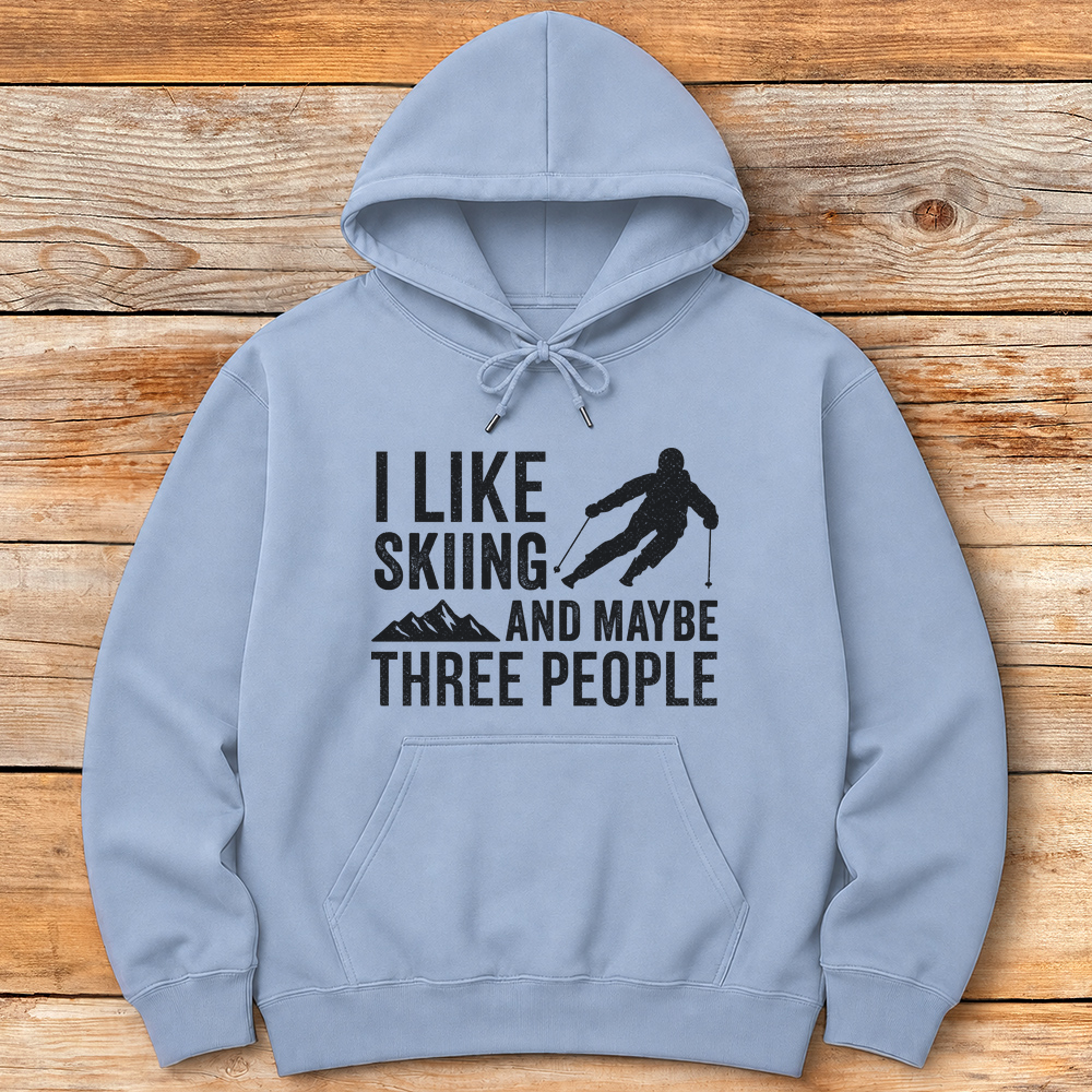 Three People Skiing