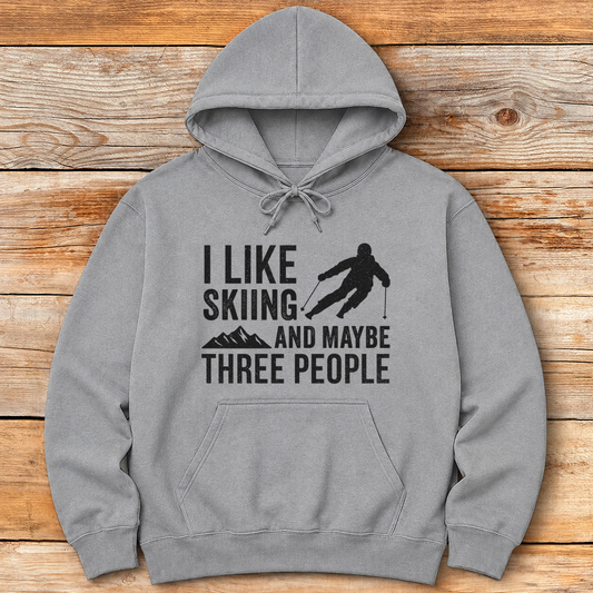 Three People Skiing