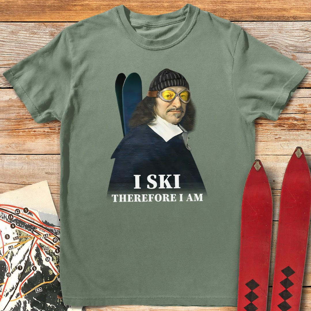 I Ski Therefore I Am T-Shirt