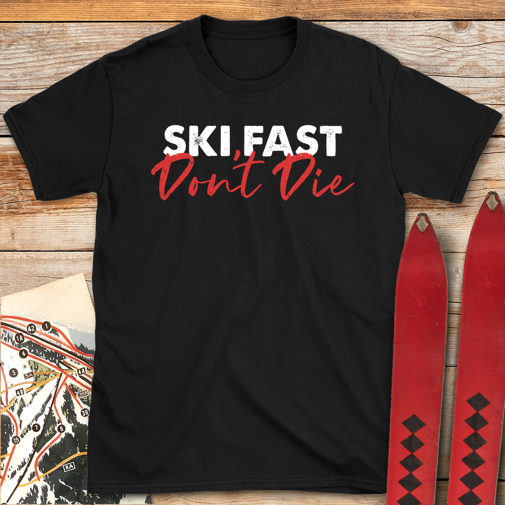 563 Ski Fast Don T Die White - Black