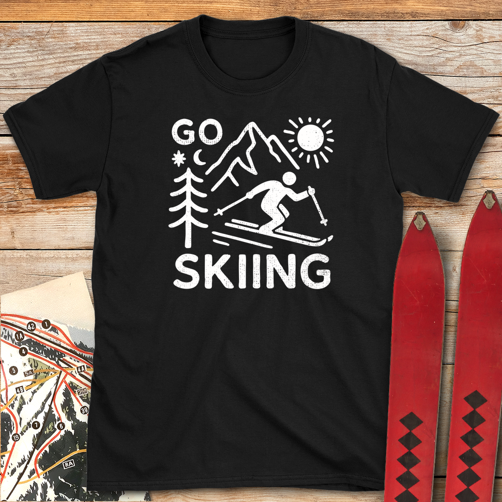 615 Go Skiing White - Black