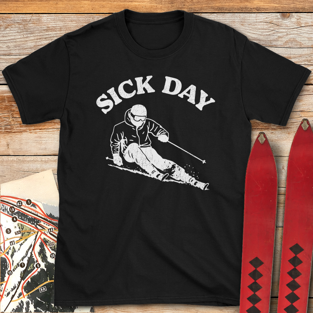 664 Sick Day Skier White - Black