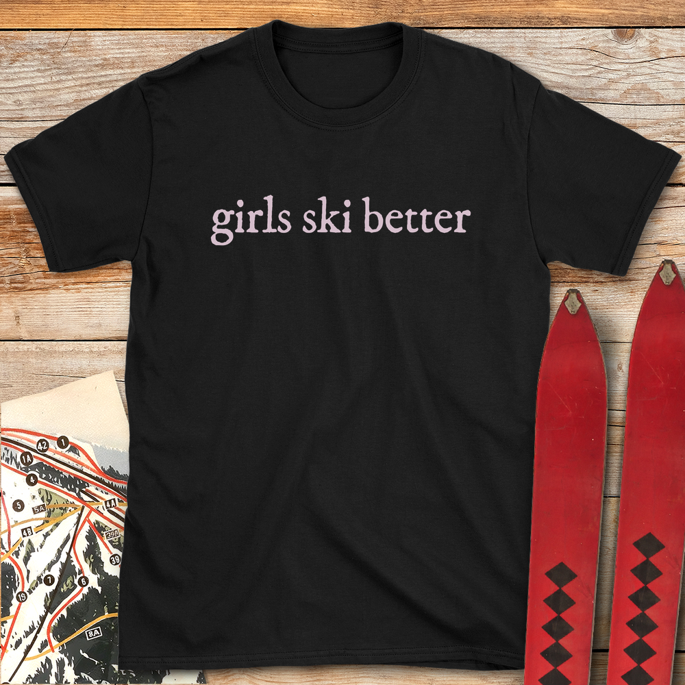 659 Girls Ski Better White - Black