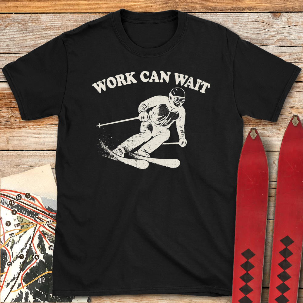 708 Work Can Wait White - Black