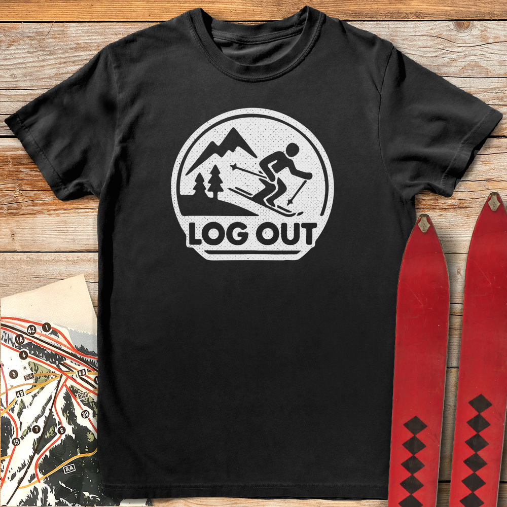 746 Log Out Skier White - Black
