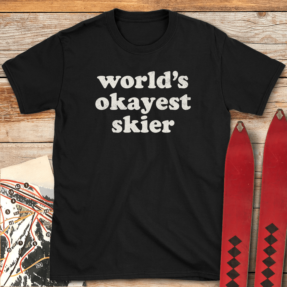 722 Okayest Skier White - Black