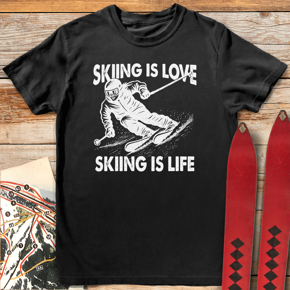 790 Skiing Is Life White - Black