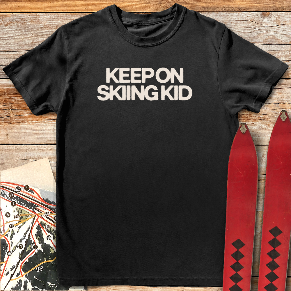 787 Keep Skiing Kid White - Black