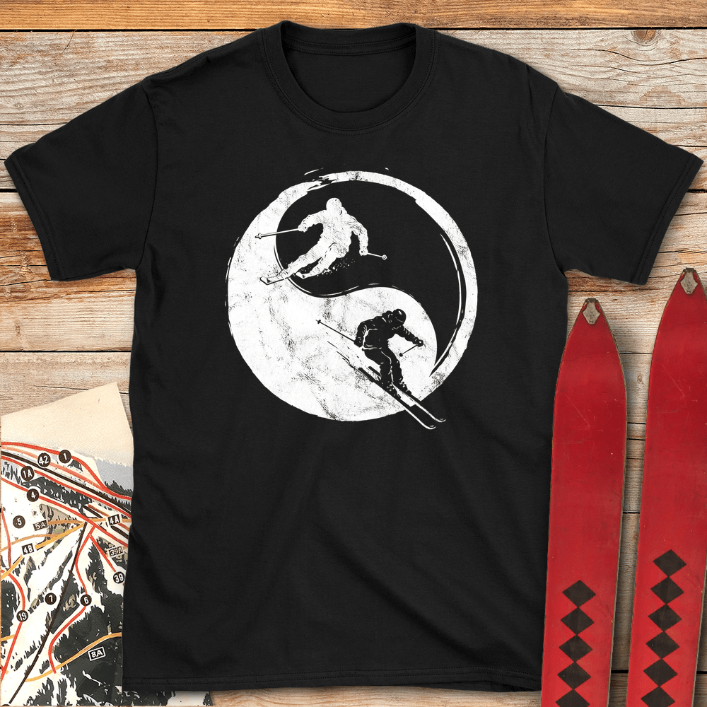 835 Yin Yang Skiers White - Black