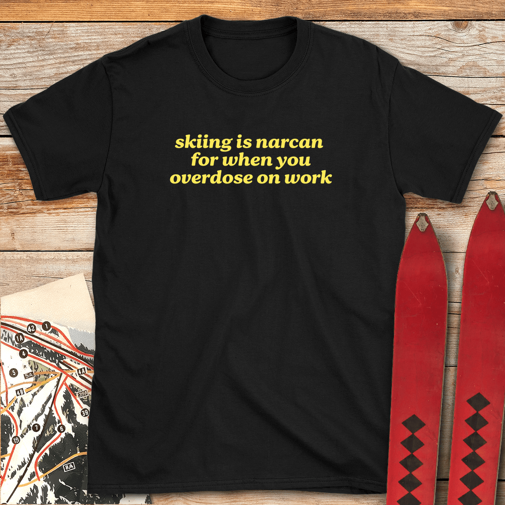 828 Skiing Is Narcan White - Black