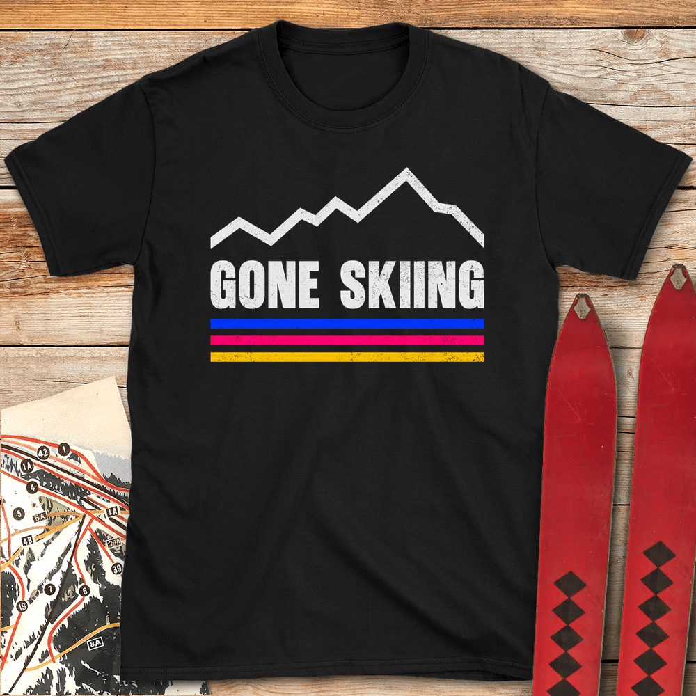 855 Gone Skiing Vintage White - Black
