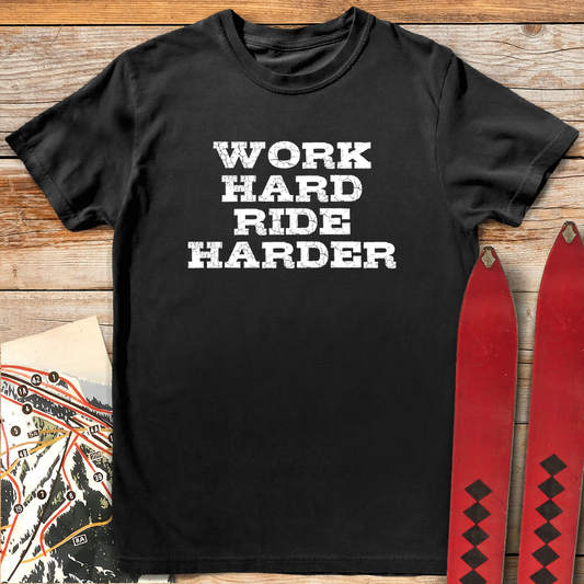 1001 Ride Harder White - Black