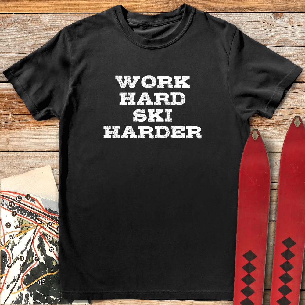 1000 Ski Harder White - Black