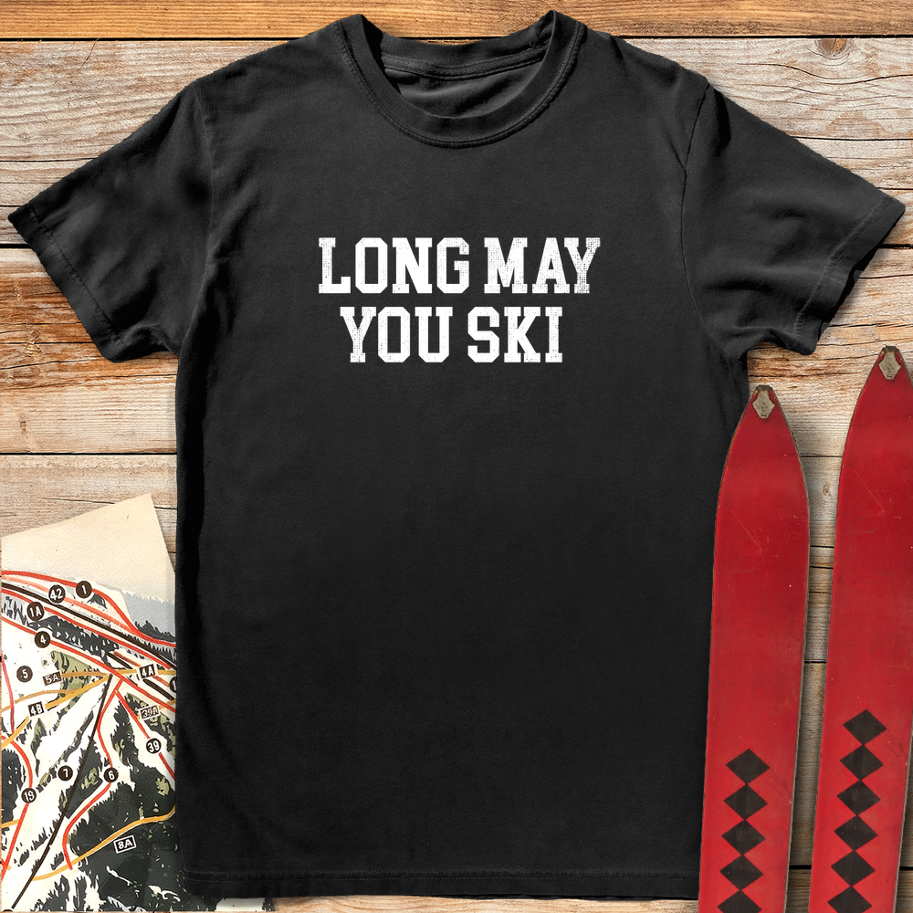 1044 Long May You Ski White - Black