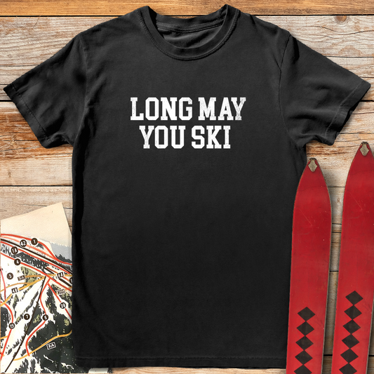 1044 Long May You Ski White - Black
