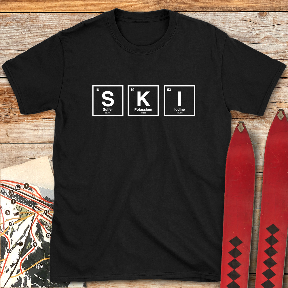 1088 Periodic Ski Table White - Black