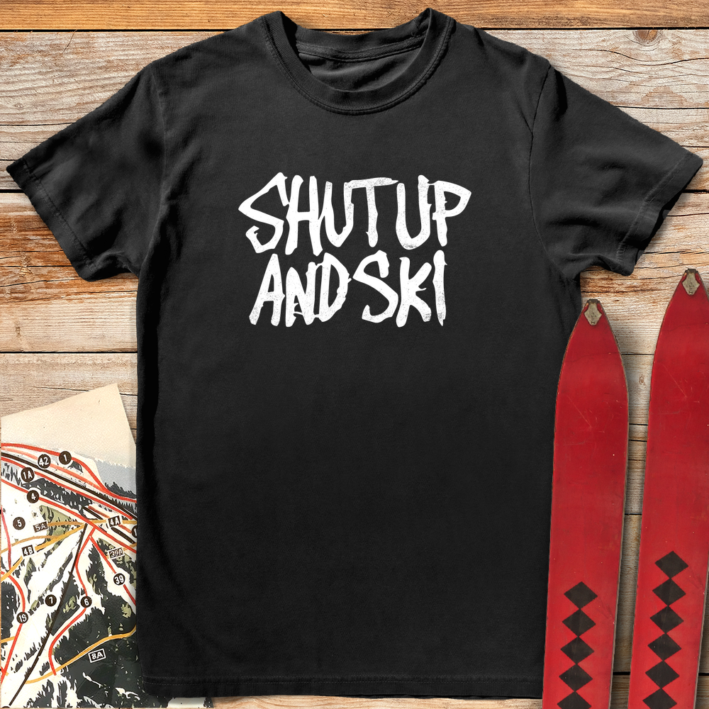 1167 Shut Up And Ski White - Black
