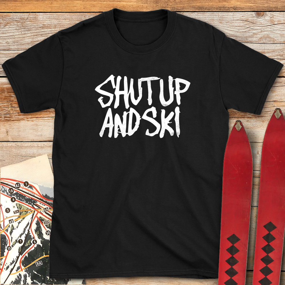 1167 Shut Up And Ski White - Black